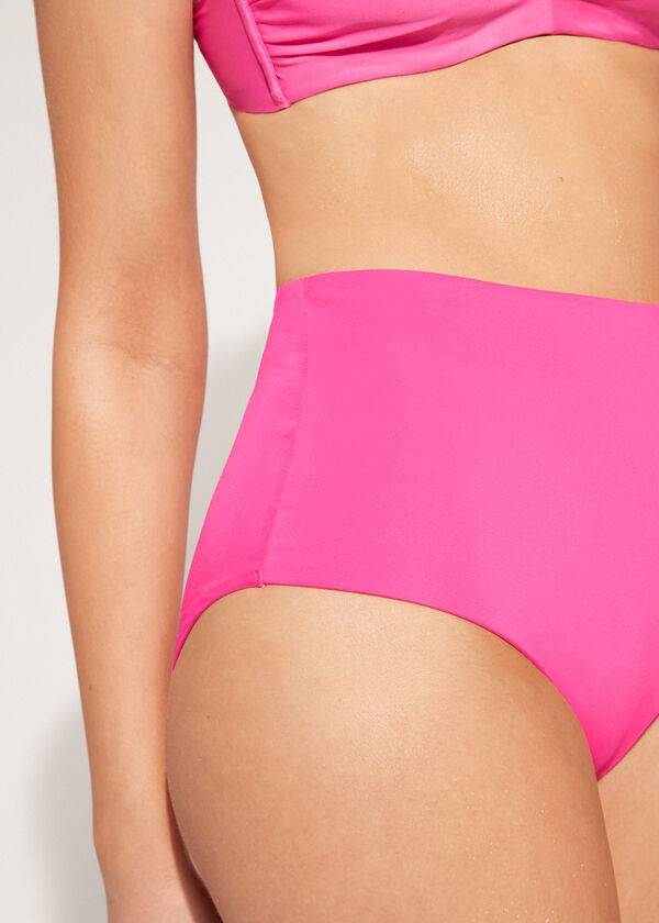 Women's Calzedonia High Shaper Waist Indonesia Eco Bikini Bottoms Pink | IE1409IS