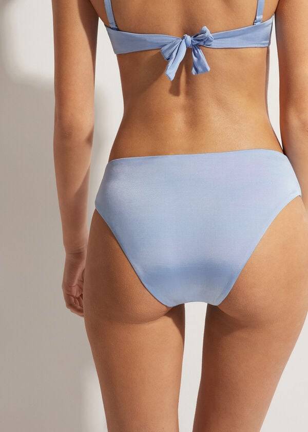 Women's Calzedonia High Waist Abu Dhabi Bikini Bottoms Blue | IE1416GL