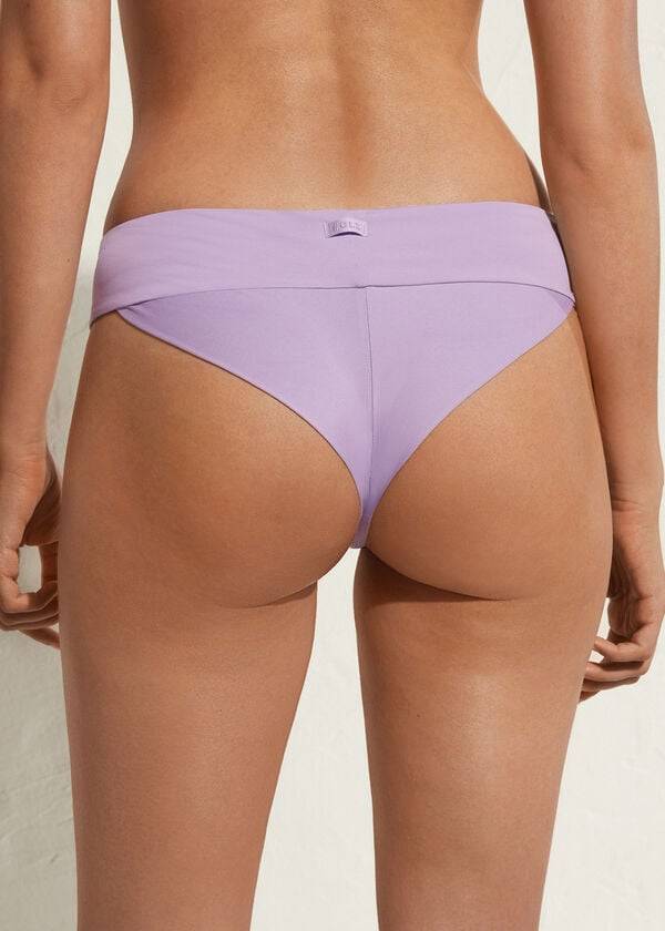 Women's Calzedonia High Waist Brazilian Indonesia Eco Bikini Bottoms Purple | IE1419KI