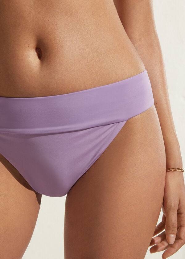 Women's Calzedonia High Waist Brazilian Indonesia Eco Bikini Bottoms Purple | IE1419KI