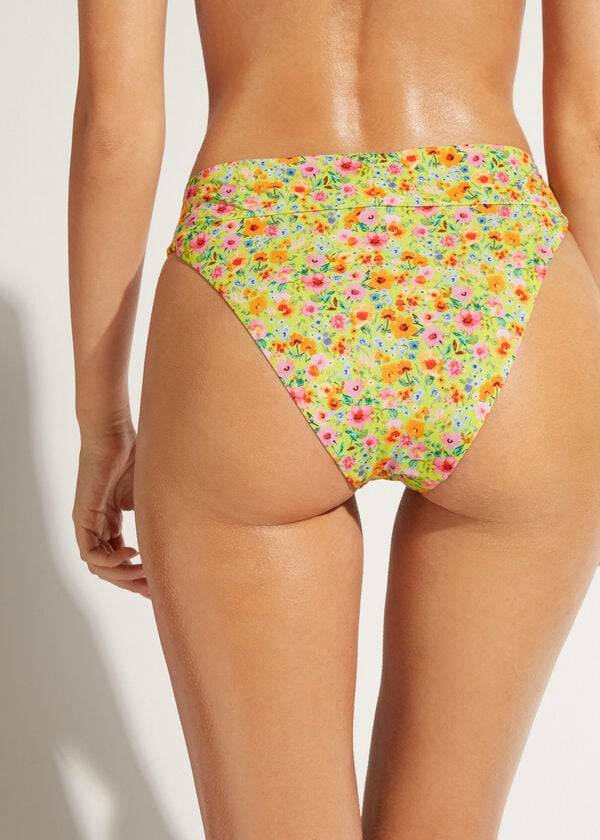 Women's Calzedonia High Waist Brazilian Siviglia Bikini Bottoms Multicolor | IE1421ZG