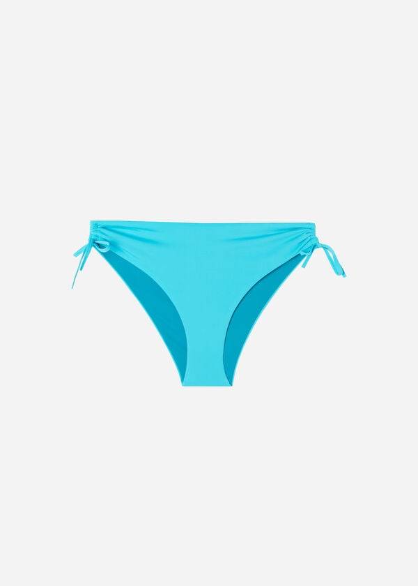 Women's Calzedonia High-Waist Drawstring Indonesia Bikini Bottoms Turquoise | IE1458TV