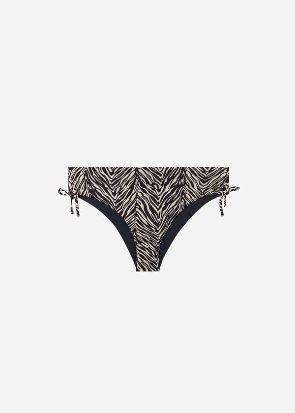 Women's Calzedonia High-Waist Drawstring Nairobi Bikini Bottoms Black | IE1460UT