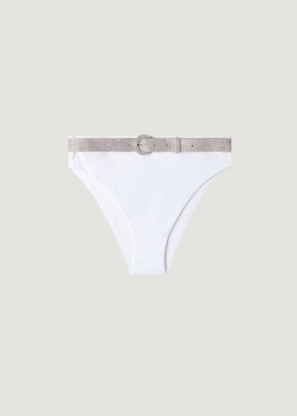 Women's Calzedonia High Waist Dubai Bikini Bottoms White | IE1423CE