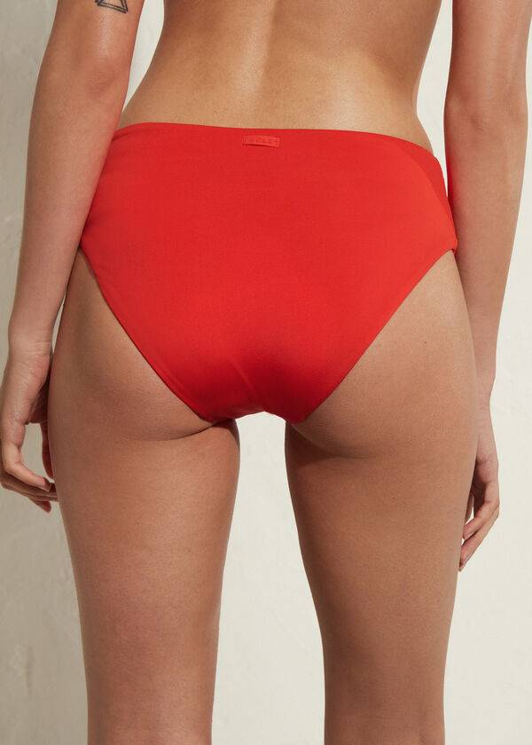 Women's Calzedonia High Waist Indonesia Eco Bikini Bottoms Red | IE1425BC