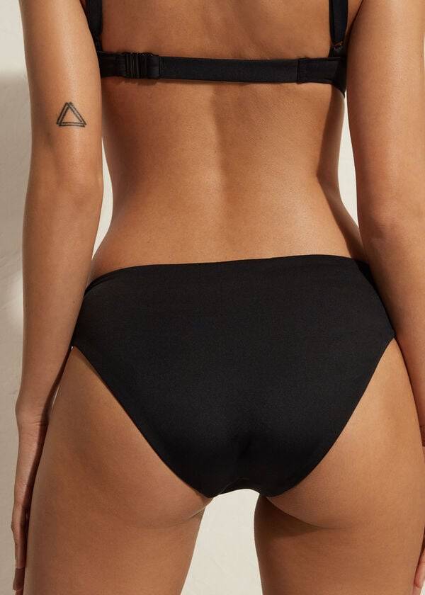 Women's Calzedonia High Waist Indonesia Eco Bikini Bottoms Black | IE1429WY