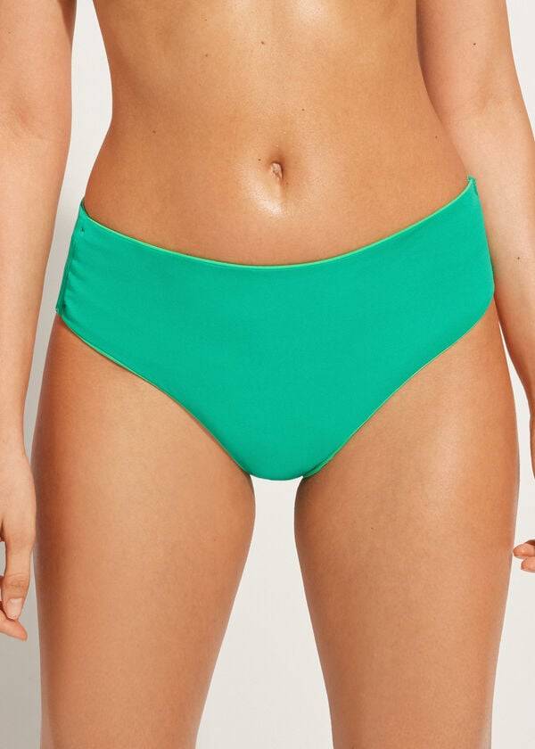 Women's Calzedonia High Waist Indonesia Eco Bikini Bottoms Green | IE1430EX