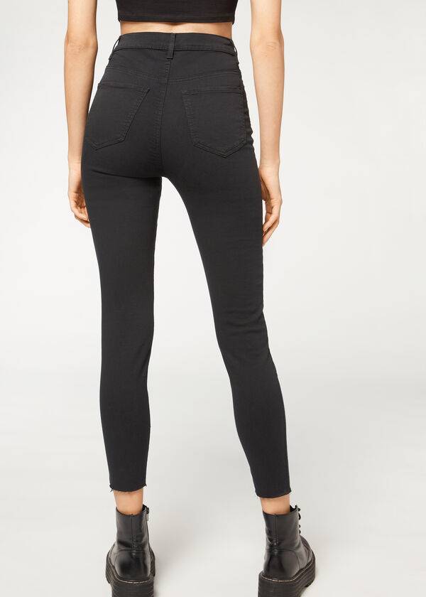 Women's Calzedonia High-Waist Skinny Jeans Black | IE2601AP