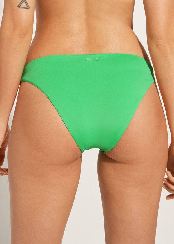 Women's Calzedonia Indonesia Eco Low rise Bikini Bottoms Green | IE1474XF