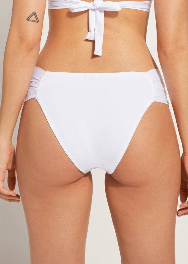 Women's Calzedonia Indonesia Eco rosa Bikini Bottoms White | IE1483RW