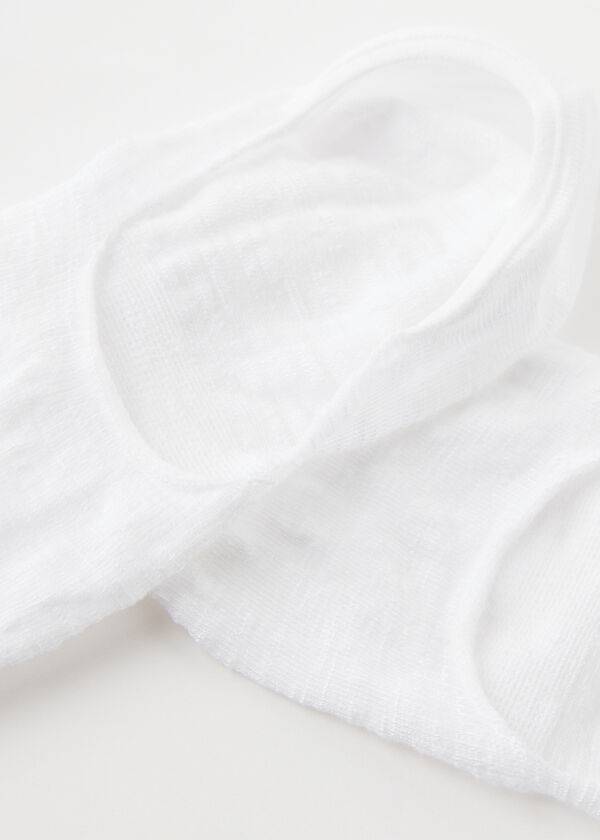 Women's Calzedonia Linen and Viscose Invisible Invisible Socks White | IE2219SO