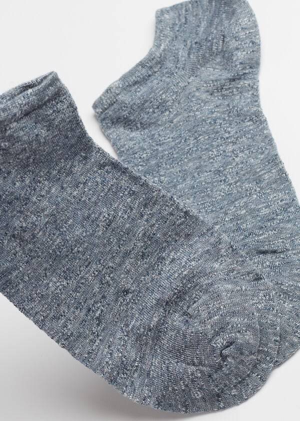 Women's Calzedonia Linen and Viscose No-show Socks Blue | IE2294OR