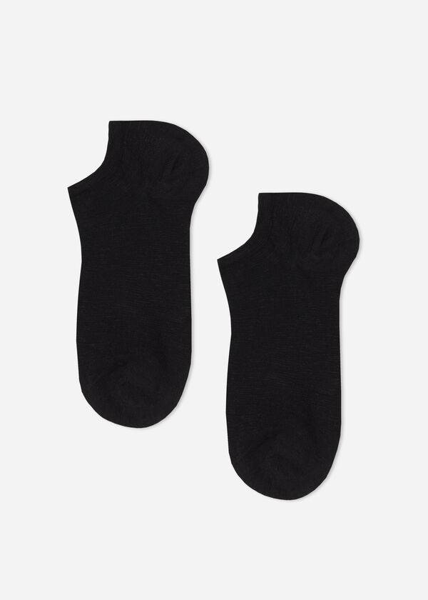 Women's Calzedonia Linen and Viscose No-show Socks Black | IE2296AP