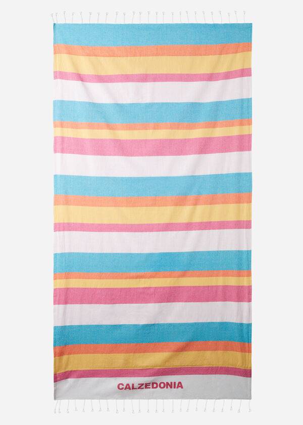 Women's Calzedonia Logo Beach Towel Accessories Multicolor Stripes | IE1276TV