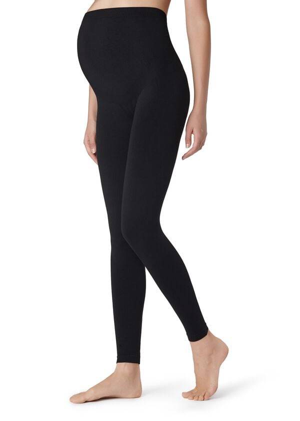 Women's Calzedonia Maternity Opaque Footless Maternity Leggings Black | IE2750RW