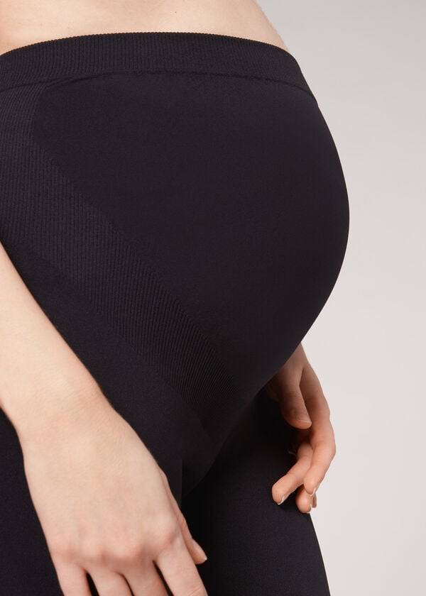 Women's Calzedonia Maternity Opaque Footless Maternity Leggings Black | IE2750RW