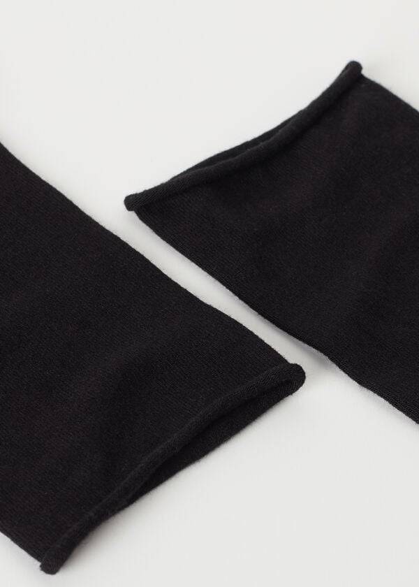 Women's Calzedonia Non-Elastic Cotton Ankle Short Socks Black | IE2457NB