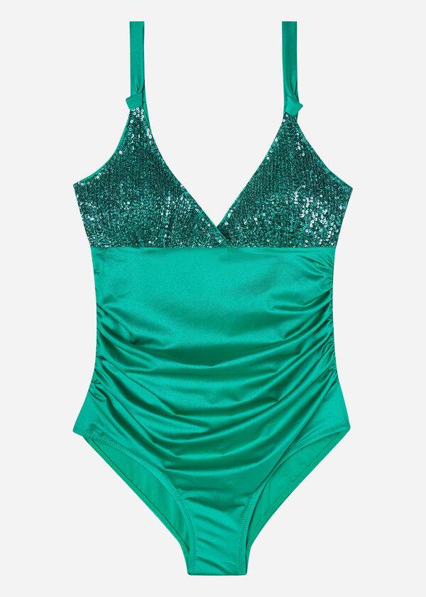 Women's Calzedonia One Piece Cannes Swimsuits Green | IE2155MA