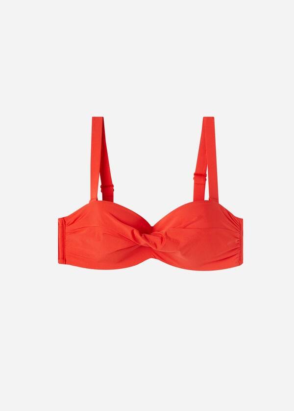 Women's Calzedonia Padded Bandeau Indonesia Bikini Tops Red | IE1791MA