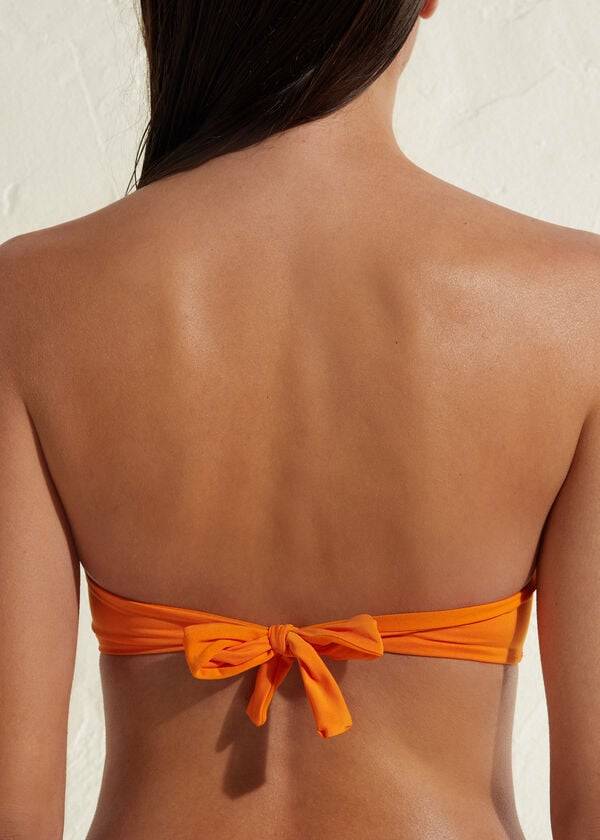 Women's Calzedonia Padded Bandeau Indonesia Eco Bikini Tops Orange | IE1792QZ