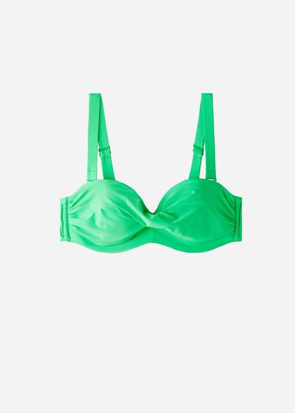 Women's Calzedonia Padded Bandeau Indonesia Eco cobey Bikini Tops Green | IE1799IS