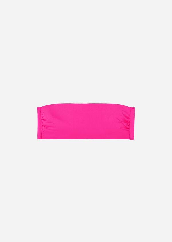 Women's Calzedonia Padded Bandeau Indonesia Eco rosa Bikini Tops Pink | IE1805FM