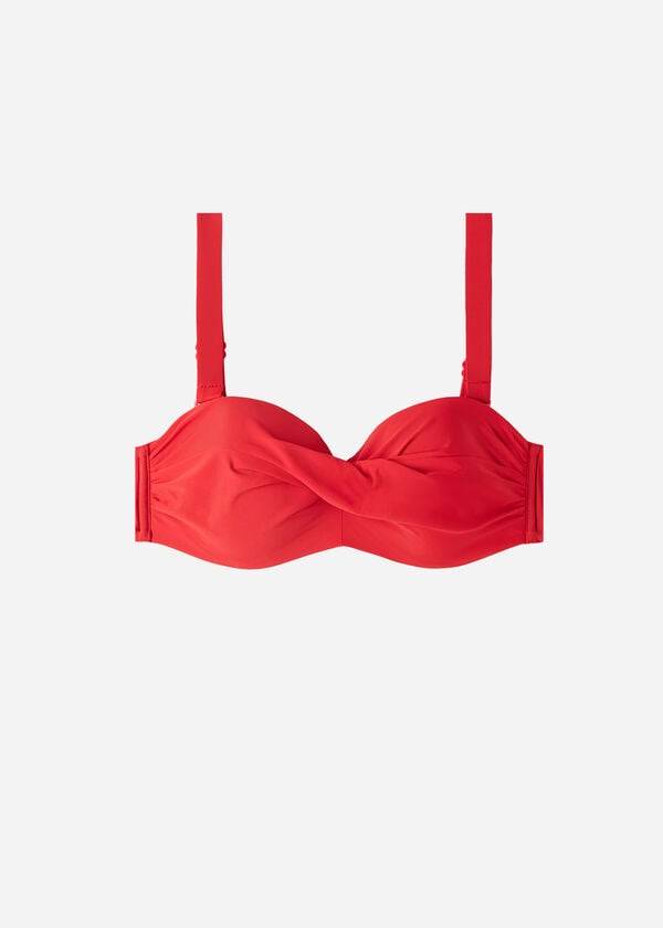 Women's Calzedonia Padded Bandeau Indonesia Strapless Bikini Tops Red | IE1812XF