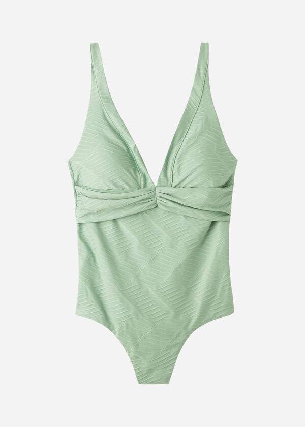 Women's Calzedonia Padded One-Piece Genova Swimsuits Green | IE2174LH