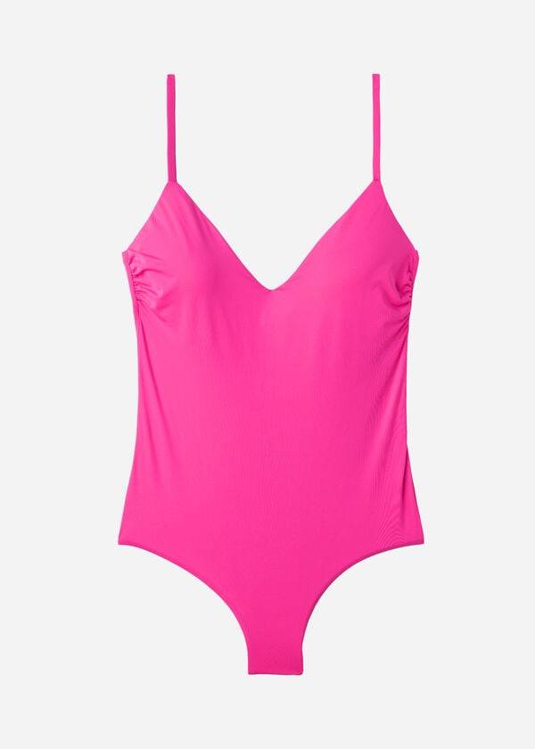 Women's Calzedonia Padded One-Piece Indonesia Swimsuits Pink | IE2180NB