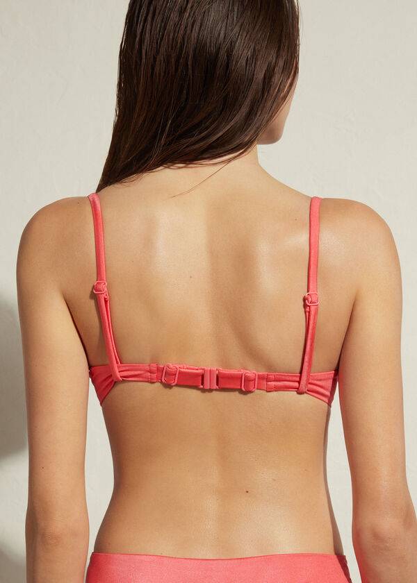 Women's Calzedonia Padded Push-Up Cannes Bikini Tops Pink | IE1838XF