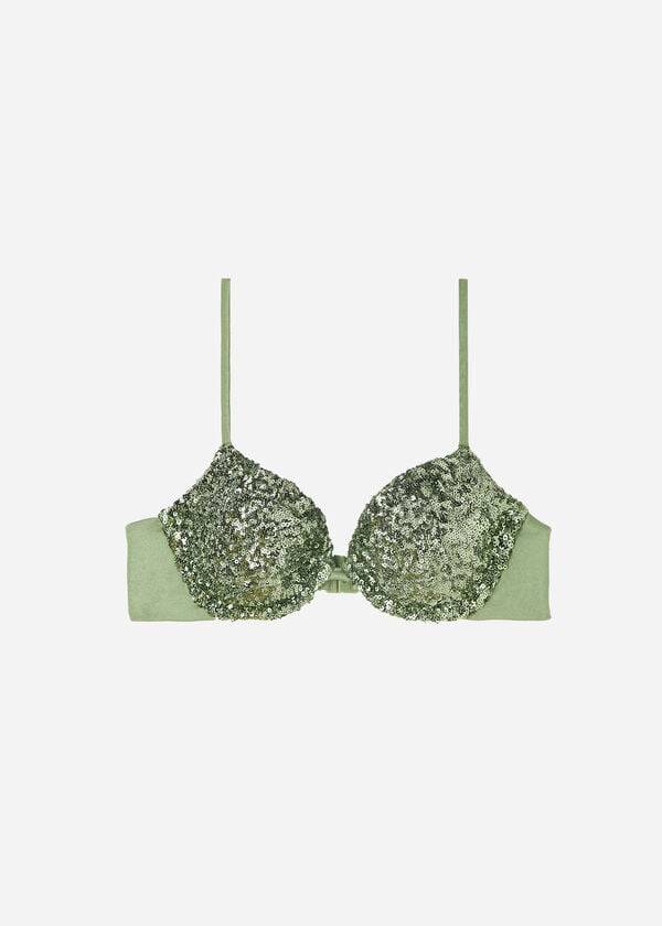 Women's Calzedonia Padded Push-Up Cannes rosa Bikini Tops Green | IE1842NB