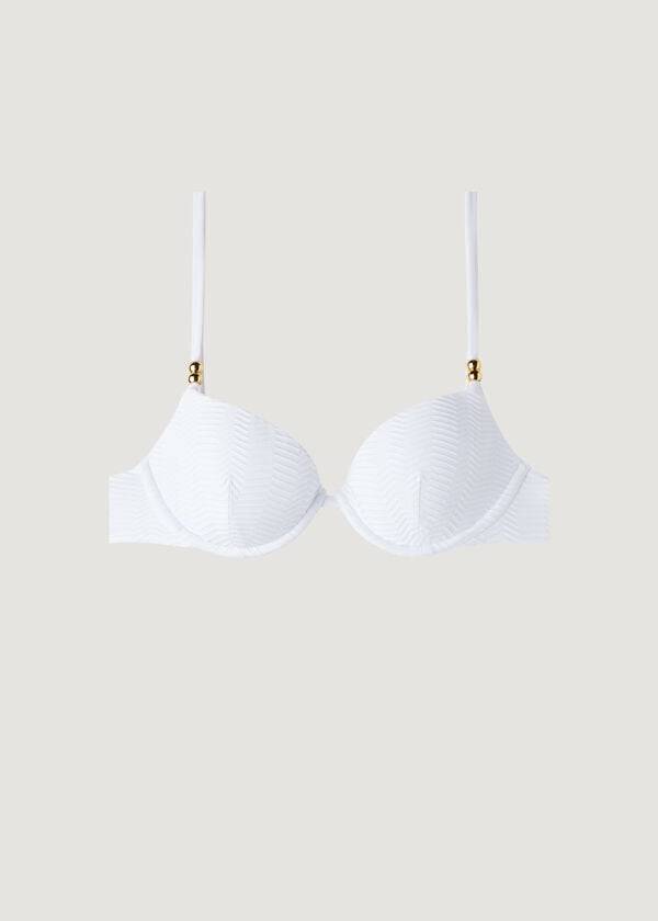 Women's Calzedonia Padded Push-Up Casablanca Bikini Tops White | IE1848TV