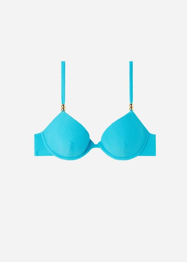 Women's Calzedonia Padded Push-Up Casablanca Bikini Tops Turquoise | IE1849YU