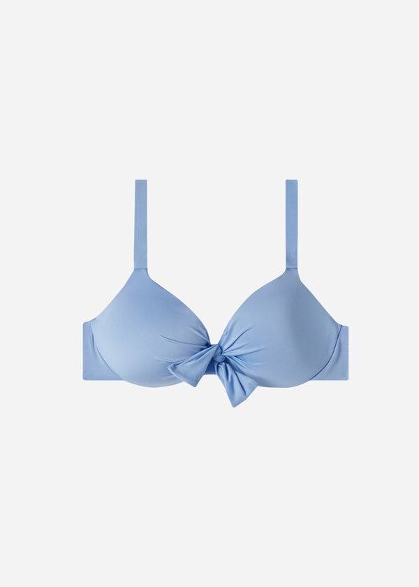 Women's Calzedonia Padded Push Up Indonesia Eco Bikini Tops Blue | IE1817MA