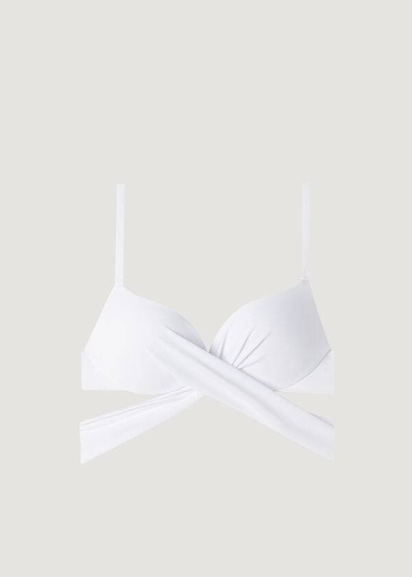 Women's Calzedonia Padded Push Up Indonesia Eco rosa Bikini Tops White | IE1824UT