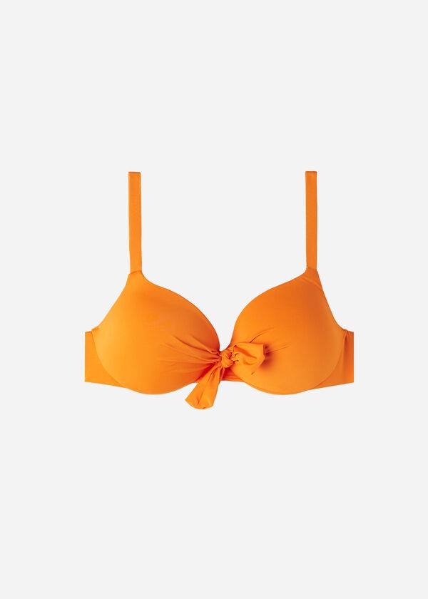 Women's Calzedonia Padded Push Up Indonesia Eco Sexy Bikini Tops Orange | IE1828AP