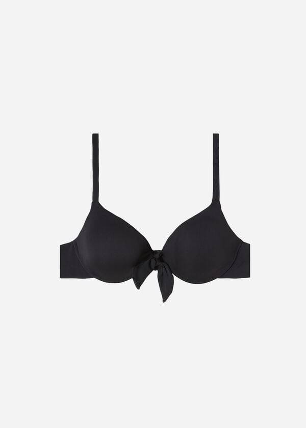 Women's Calzedonia Padded Push-Up Indonesia Bikini Tops Black | IE1852OR