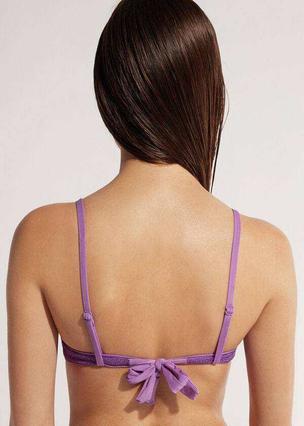 Women's Calzedonia Padded Push-Up Las Vegas Bikini Tops Purple | IE1858GL