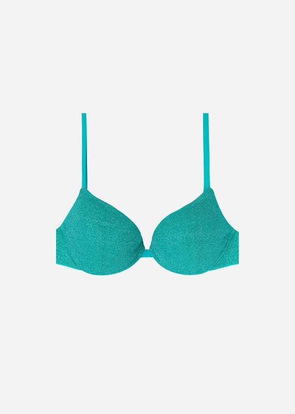 Women's Calzedonia Padded Push-Up Las Vegas Bikini Tops Blue | IE1859HK