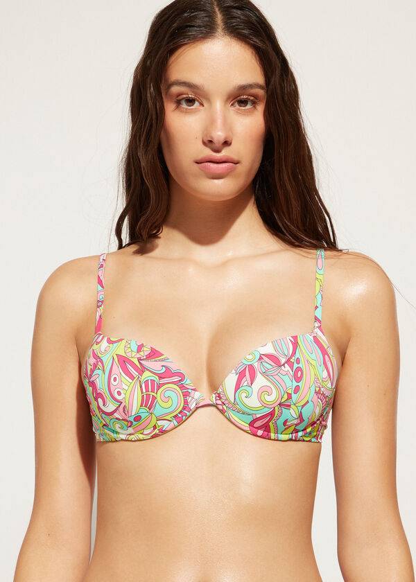 Women\'s Calzedonia Padded Push-Up Londra Bikini Tops Multicolor | IE1861KI