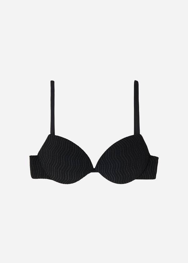 Women's Calzedonia Padded Push-Up Mykonos Bikini Tops Black | IE1867BC