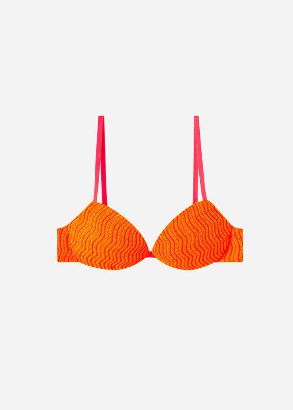 Women's Calzedonia Padded Push-Up Mykonos Bikini Tops Orange | IE1868NB