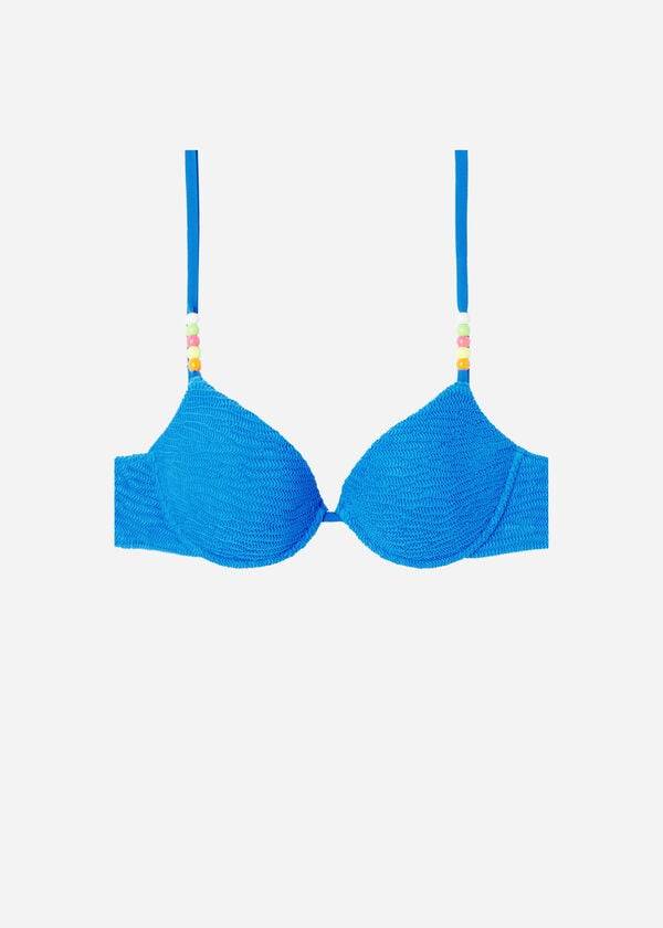 Women's Calzedonia Padded Push-Up San Diego Bikini Tops Blue | IE1878OR