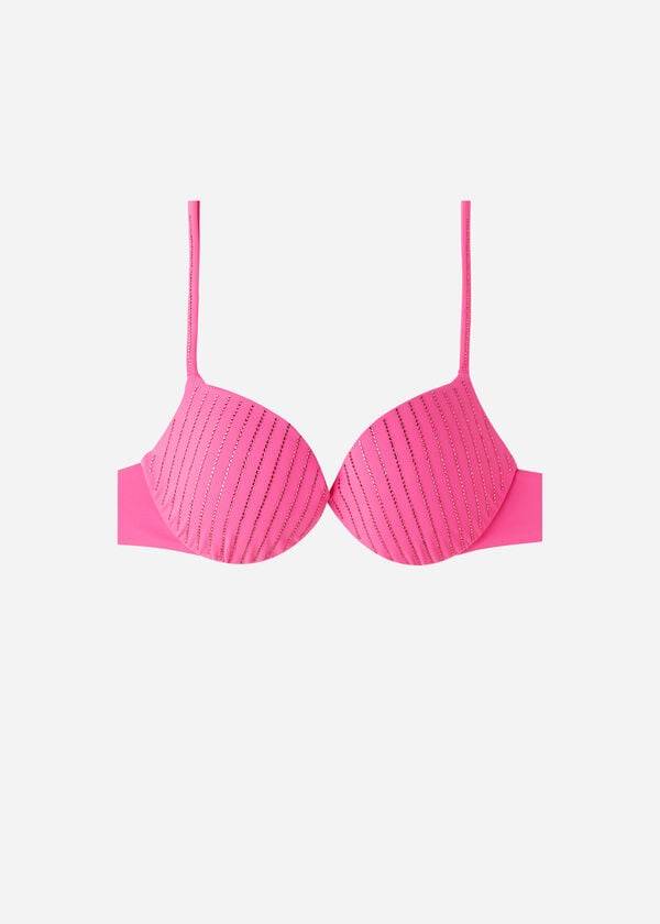 Women's Calzedonia Padded Push Up Shanghai Bikini Tops Pink | IE1833HK