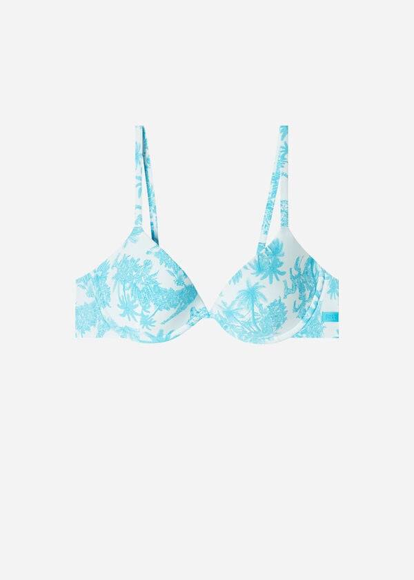 Women's Calzedonia Padded Push-Up Sorrento Bikini Tops Blue | IE1880AP