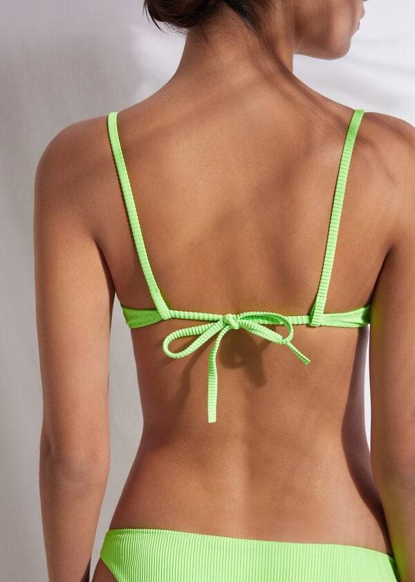 Women's Calzedonia Padded Push-up New York Bikini Tops Green | IE1872EX