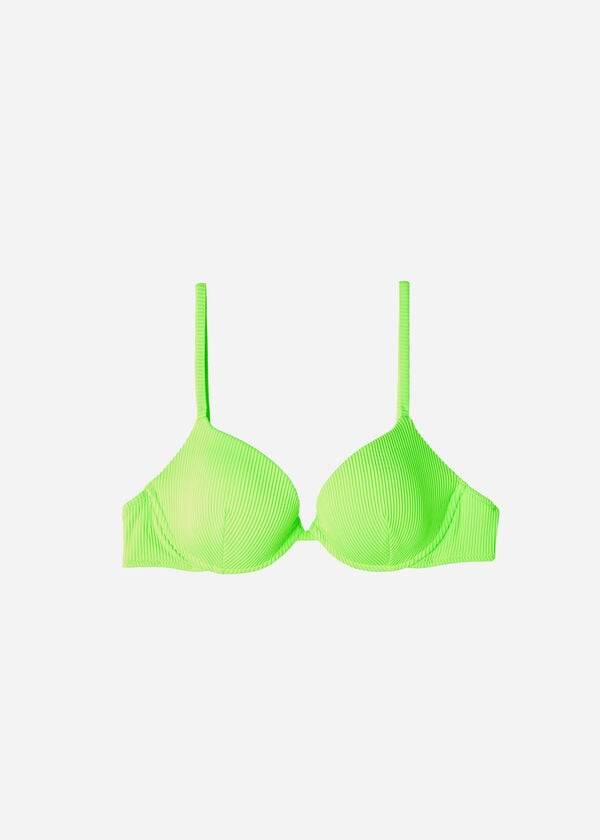 Women's Calzedonia Padded Push-up New York Bikini Tops Green | IE1872EX