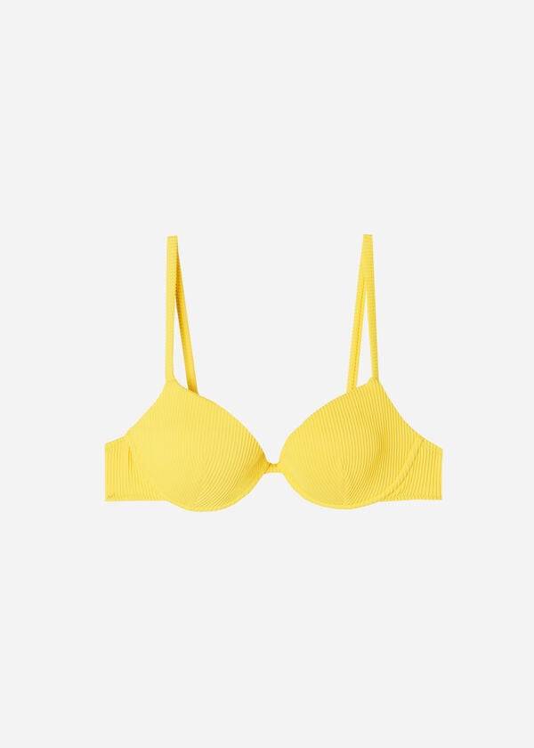 Women's Calzedonia Padded Push-up New York Bikini Tops Yellow | IE1873RW