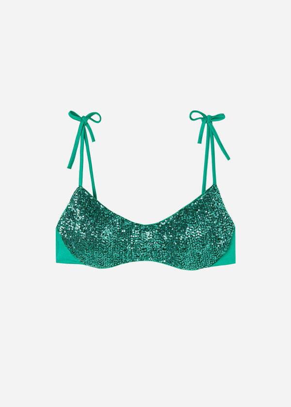 Women's Calzedonia Padded Tank-Style Cannes Bikini Tops Green | IE1884GL