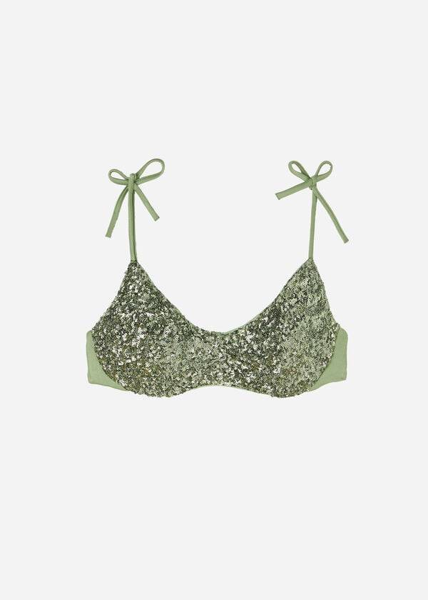 Women's Calzedonia Padded Tank-Style Cannes rosa Bikini Tops Green | IE1887KI